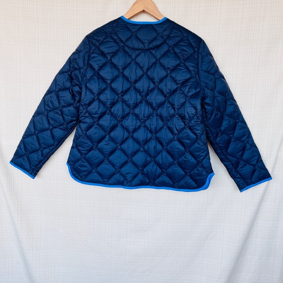 NWT Boden Quilted Jacket Preppy Collarless Jacket Quilted Coat Contrast Piping - Picture 8 of 15